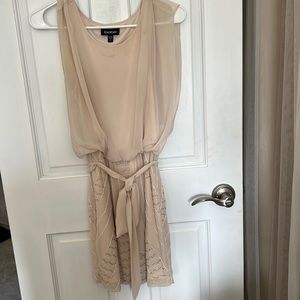Bebe beige dress with sequined skirt bottom